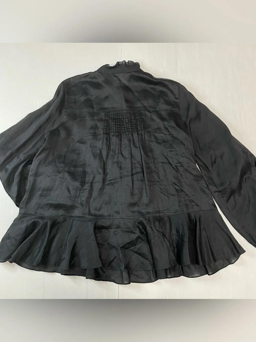 LAFAYETTE 148 NEW YORK Raines Ruffled Ramie And Tencel Lyocell-Blend Blouse Med - Picture 11 of 11